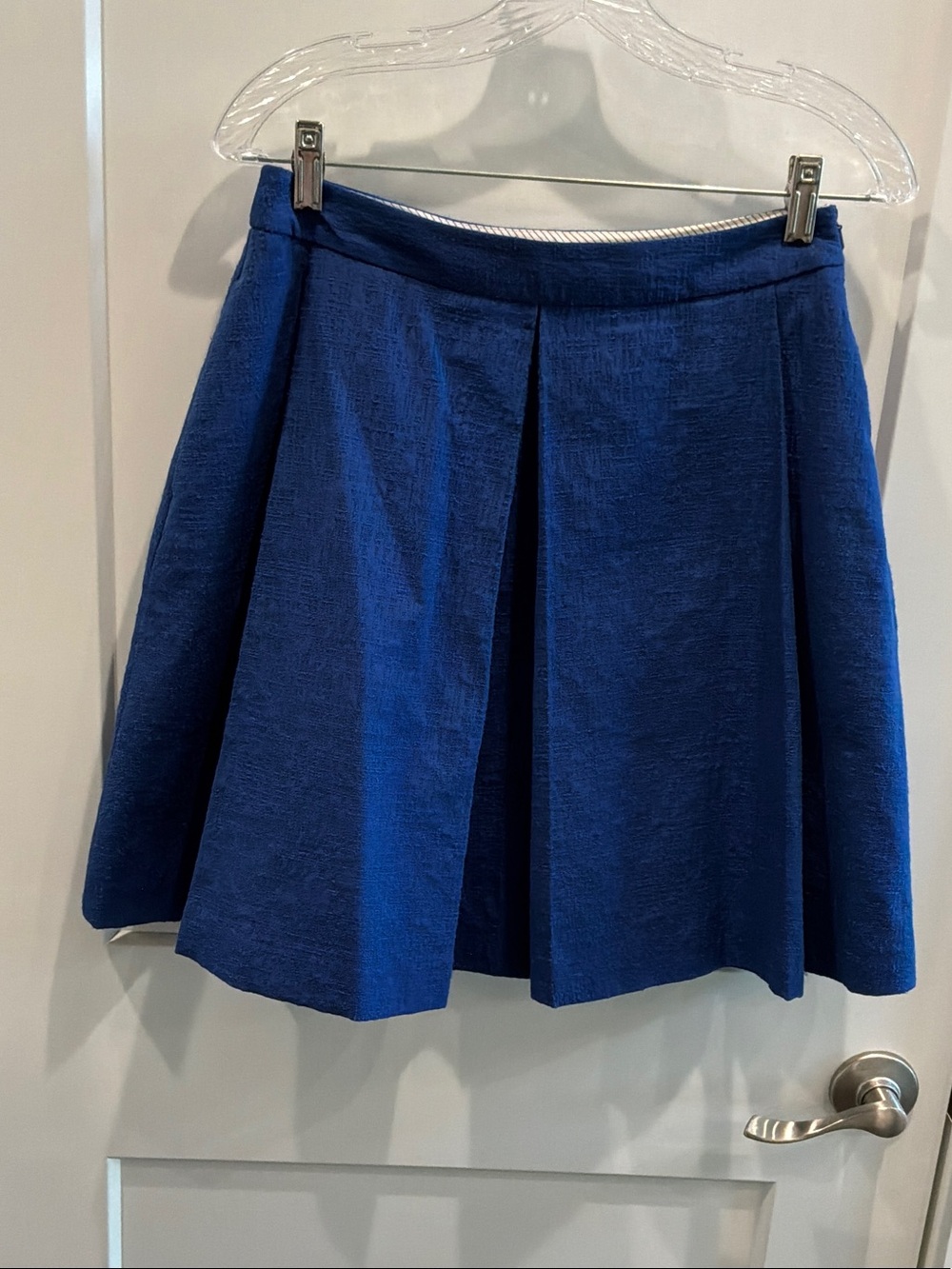 Brooks Brothers Red Fleece Size 2 Royal Blue Circle Skirt Pleated Lined Pockets